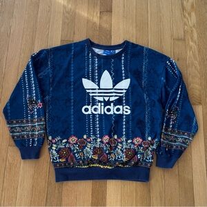 Adidas × Farm Rio Cirandeira Blue Floral Sweatshirt Size XS